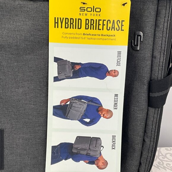 Solo New York Hybrid Briefcase Backpack 15.6" Laptops UBN 310-10 - Picture 2 of 8